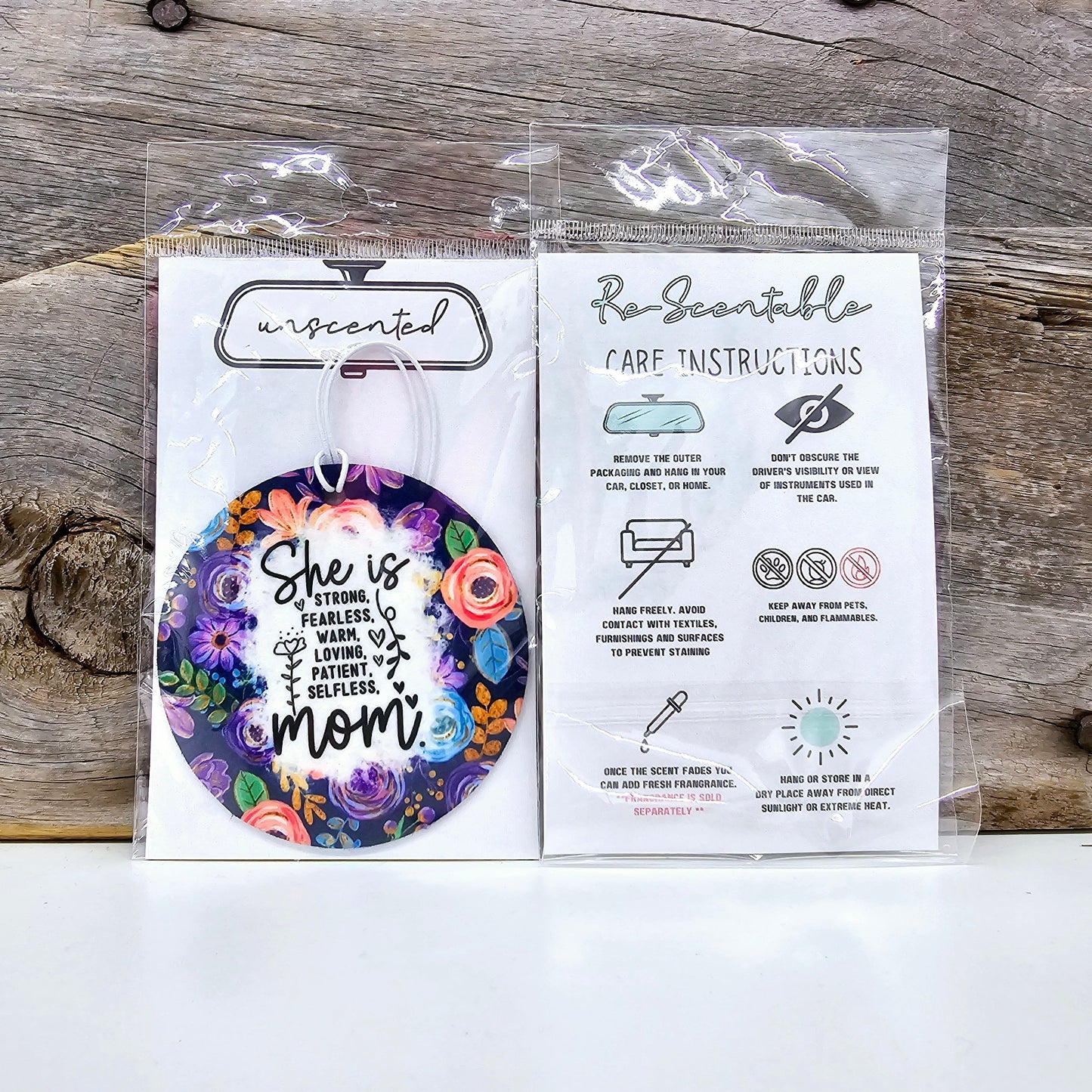 She Is Mom Re-Scentable Car Freshener