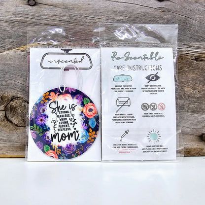 She Is Mom Re-Scentable Car Freshener