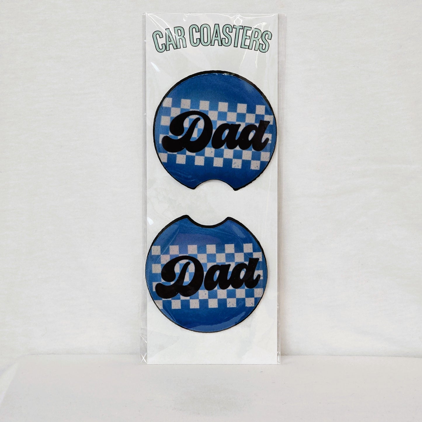 Checkered Dad Car Coasters