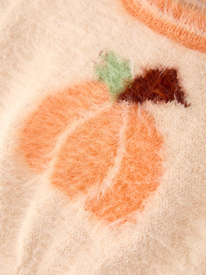 Halloween Orange Girls Pullover Sweater