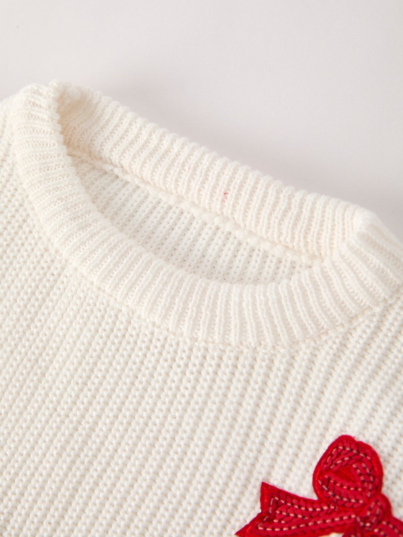 Winter Christmas Girls Bow Sequins Pullover Sweater