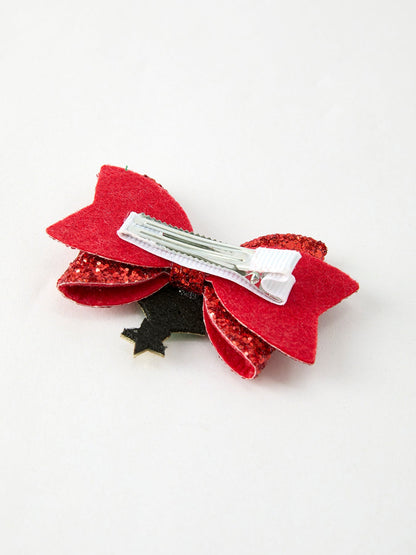 Winter Christmas Tree Sequin Bow Hair Clip
