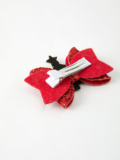 Winter Christmas Tree Sequin Bow Hair Clip
