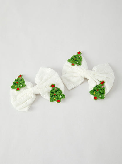 Winter Christmas Tree Hair Clips 2 Pack