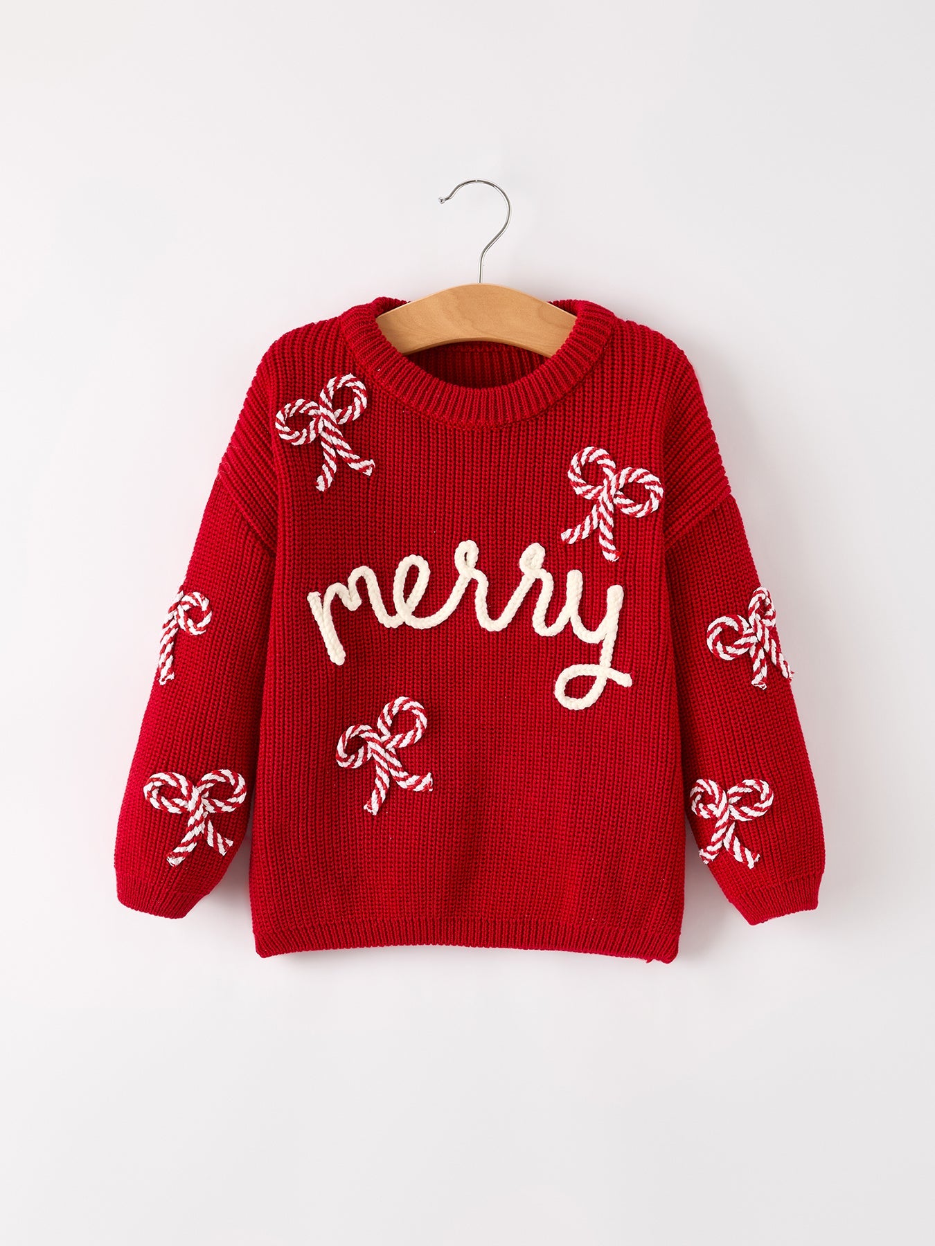 Pre-order Mom and Me Winter Christmas Red "merry" Pullover Sweater