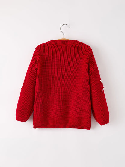 Pre-order Mom and Me Winter Christmas Red "merry" Pullover Sweater