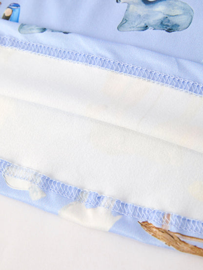 Winter Christmas Nativity Print Girls Long Sleeve Dress