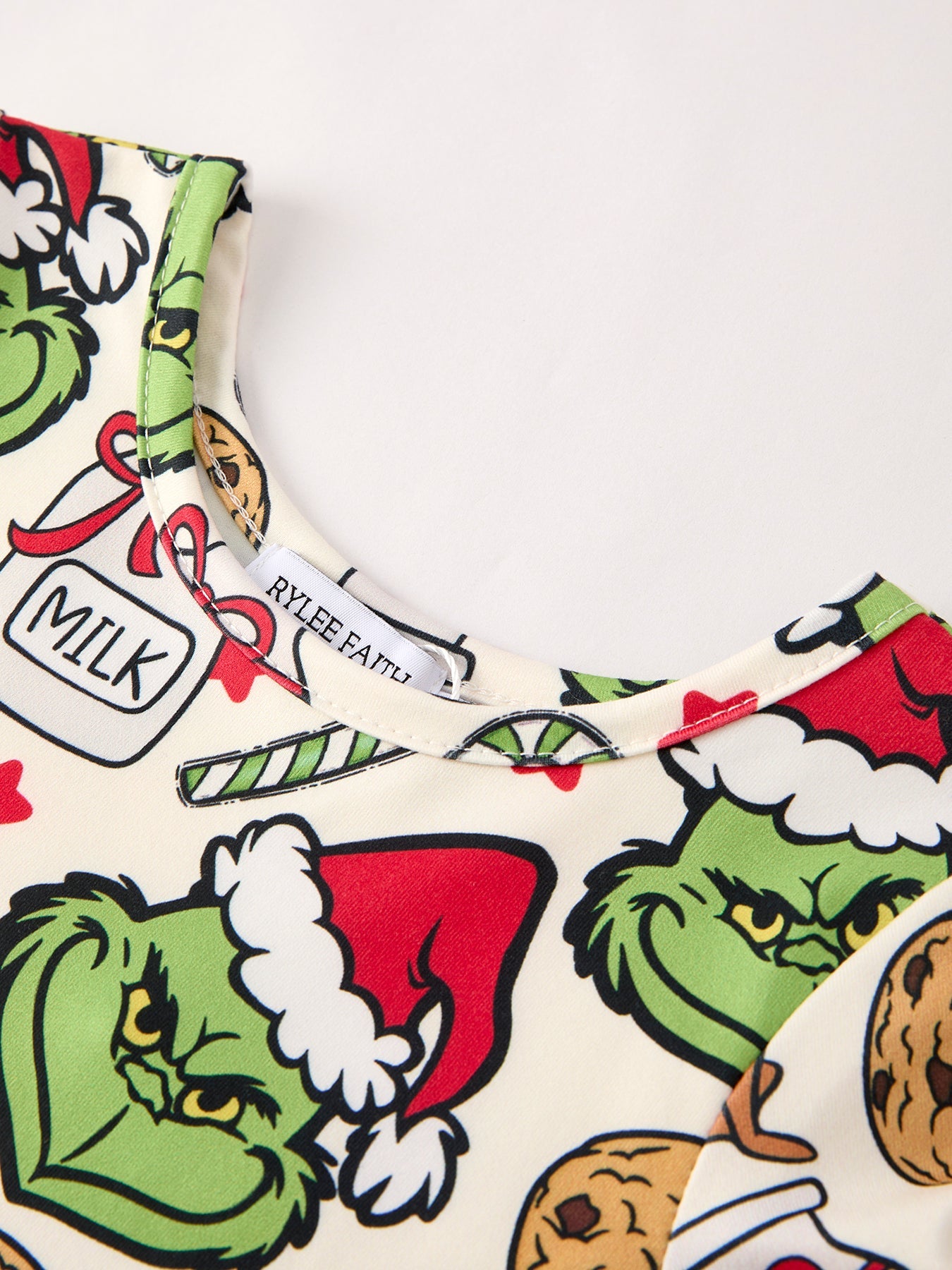 Winter Christmas Character Cookie Print Girls Dress