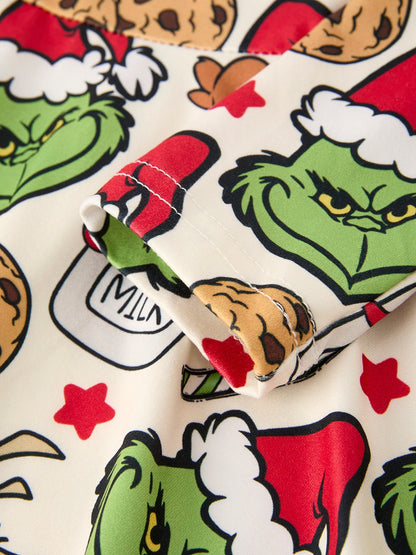 Winter Christmas Character Cookie Print Girls Dress