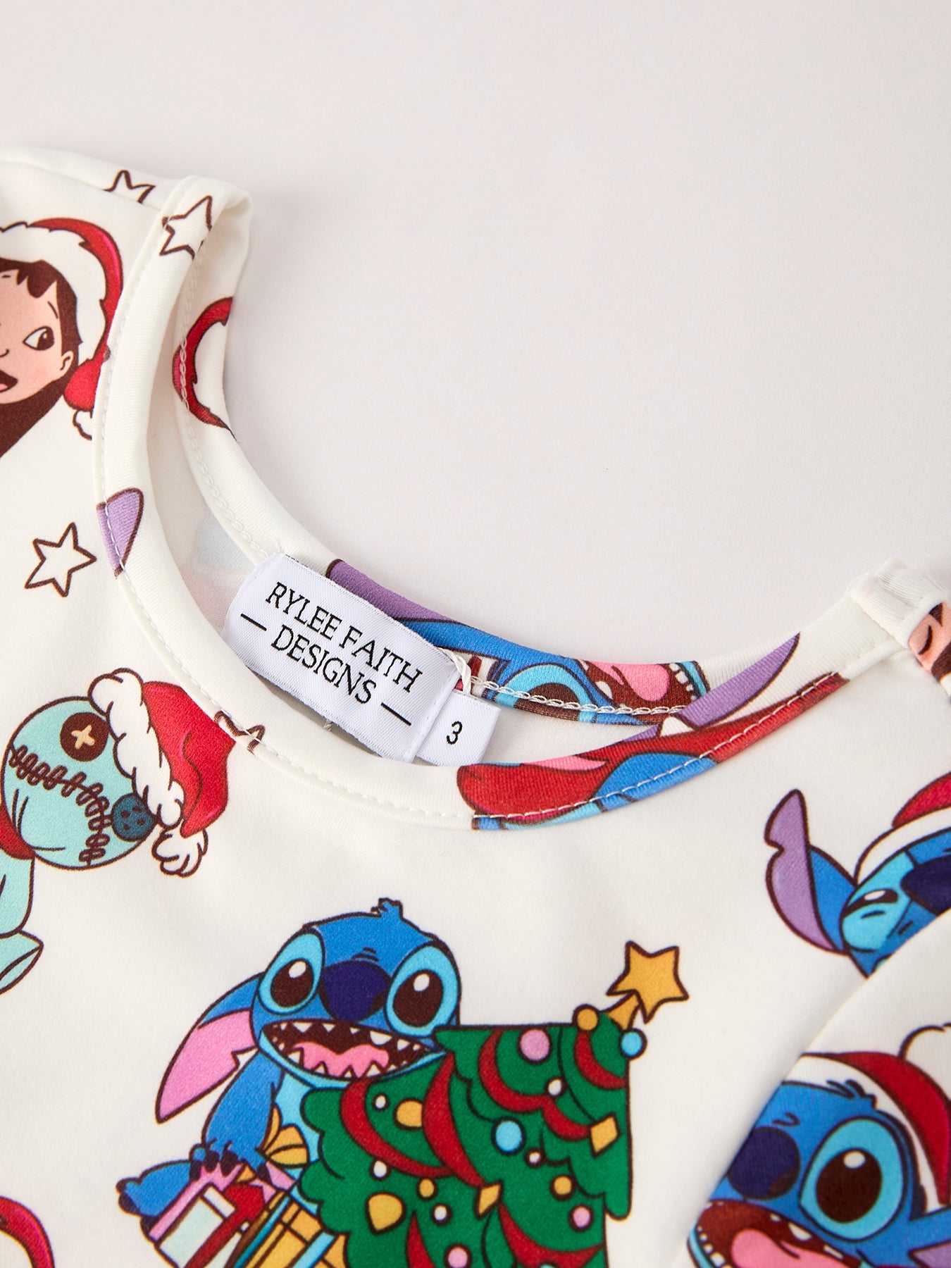 Winter Christmas Tree Character Print Girls Long Sleeve Casual Dress