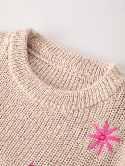Girls Christmas Snowflake Winter Pullover Sweater