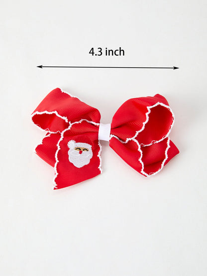 Winter Christmas Santa Hair Clip 4.3inch