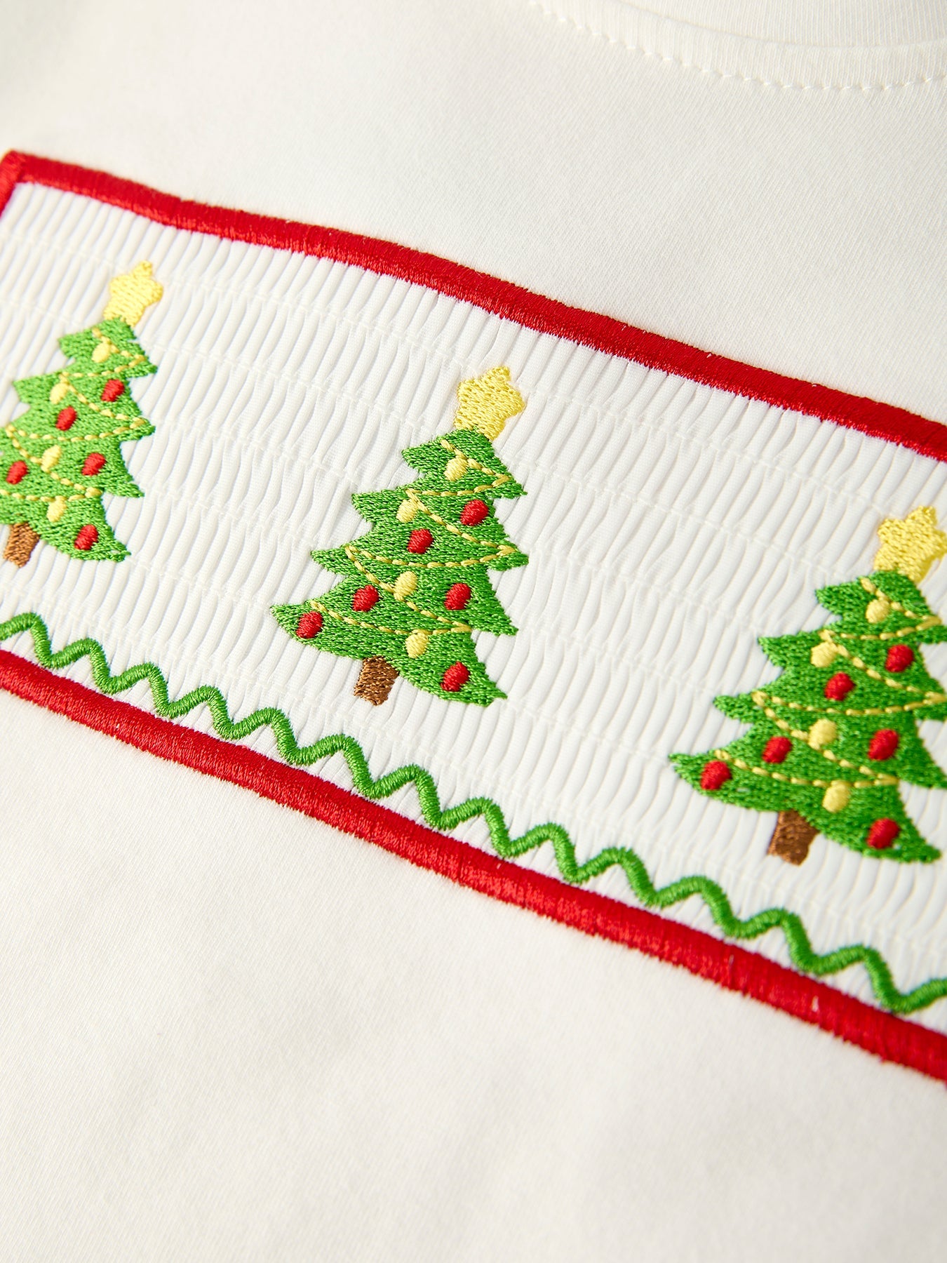 Christmas Tree Smocking Embroidered Boys Outfits