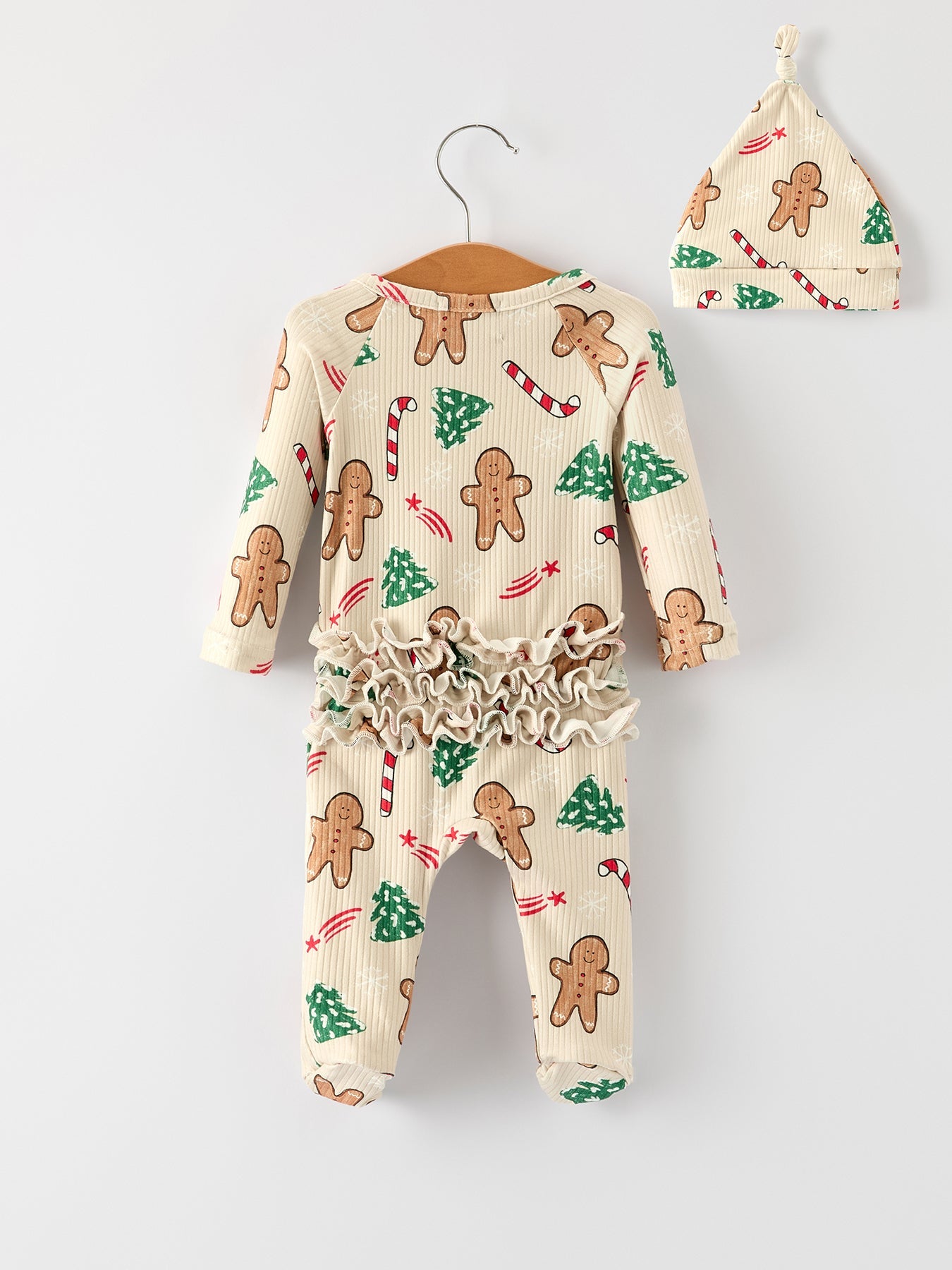 Gingerbread Christmas Girls Romper: Sweet Holiday Vibes with Nightcap