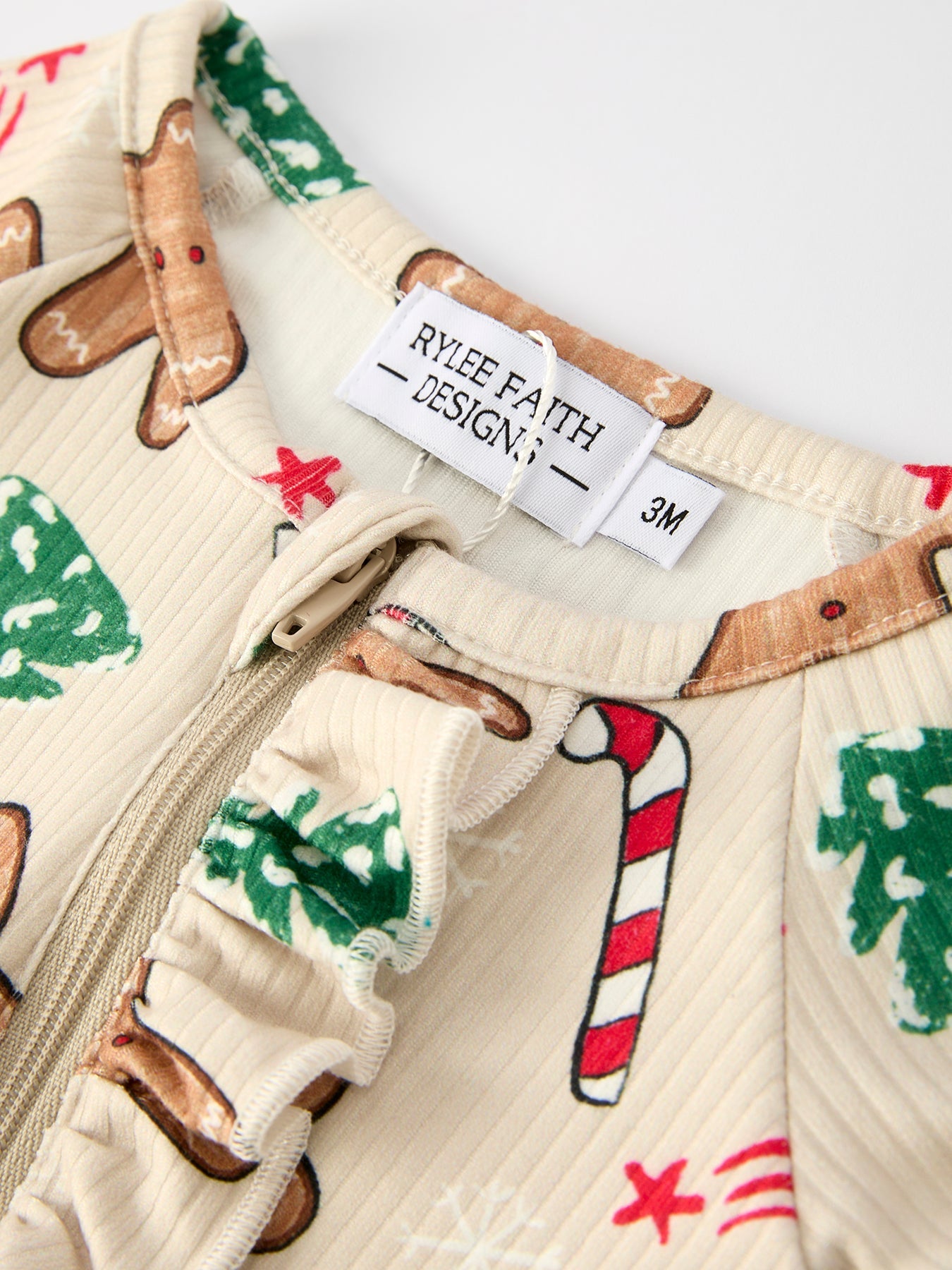 Gingerbread Christmas Girls Romper: Sweet Holiday Vibes with Nightcap