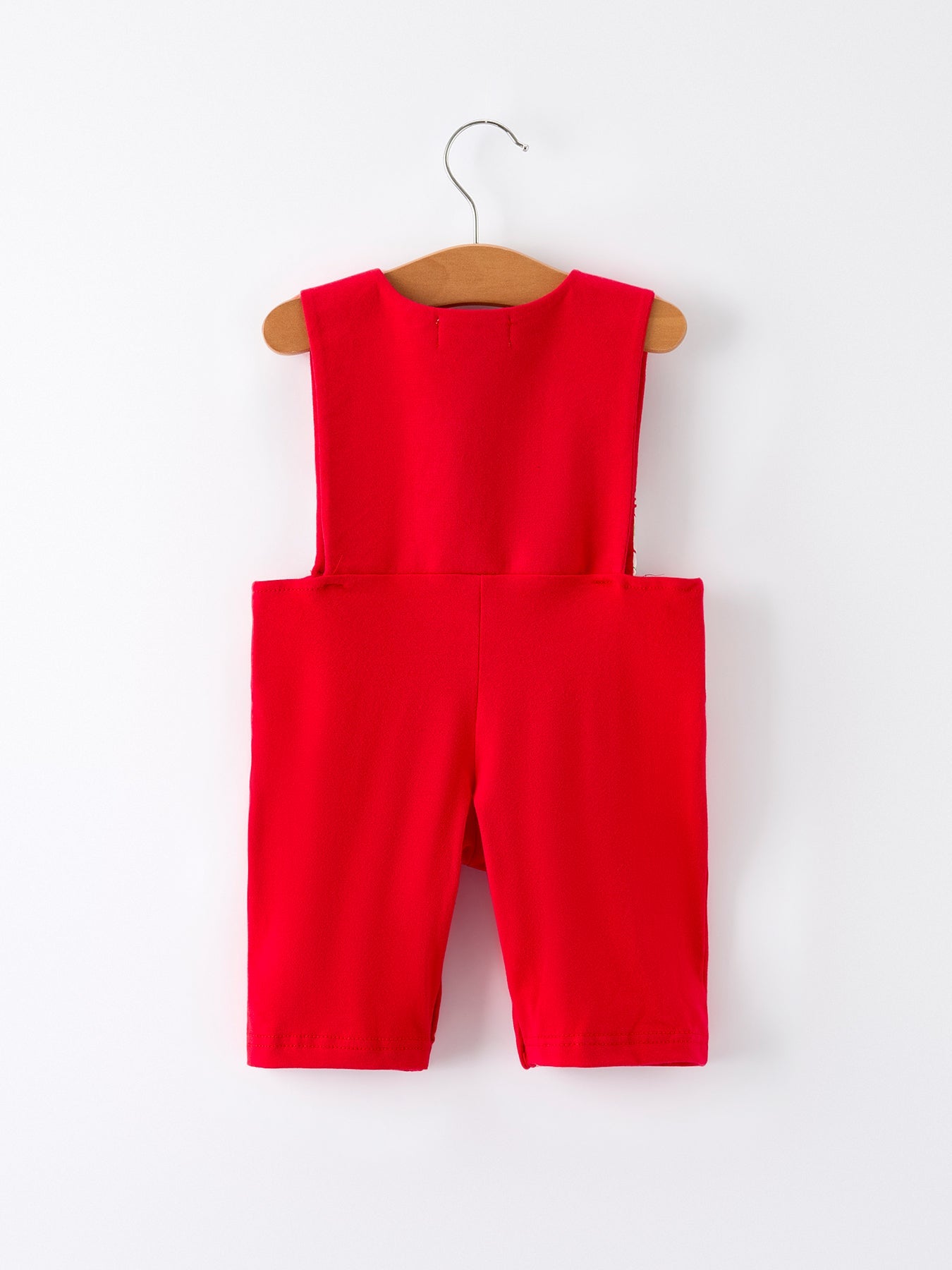 Christmas Red & Green Smock Embroidery Baby Boys Romper