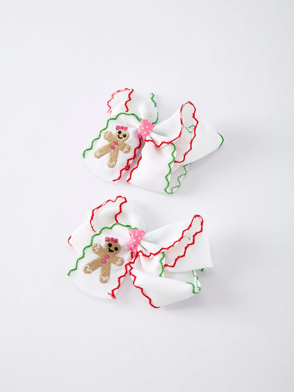 Christmas Gingerbread Man Hair Bows: Sweet Christmas Style（2PCS）