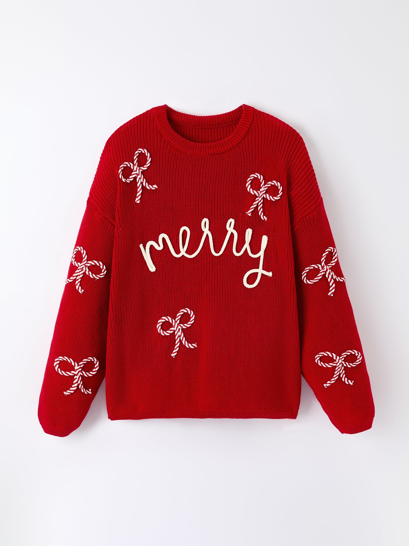 Pre-order Mom and Me Winter Christmas Red "merry" Pullover Sweater