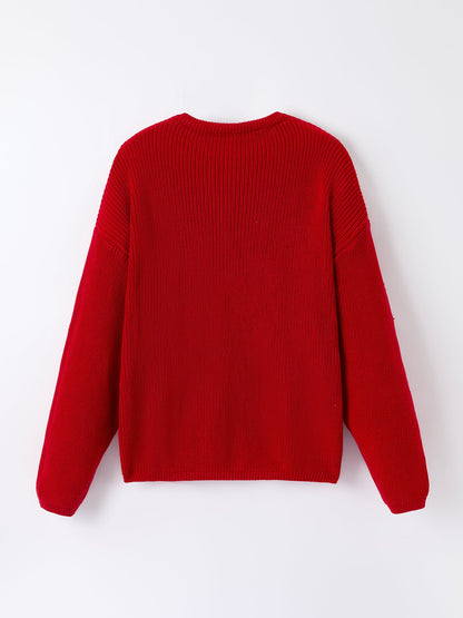 Pre-order Mom and Me Winter Christmas Red "merry" Pullover Sweater