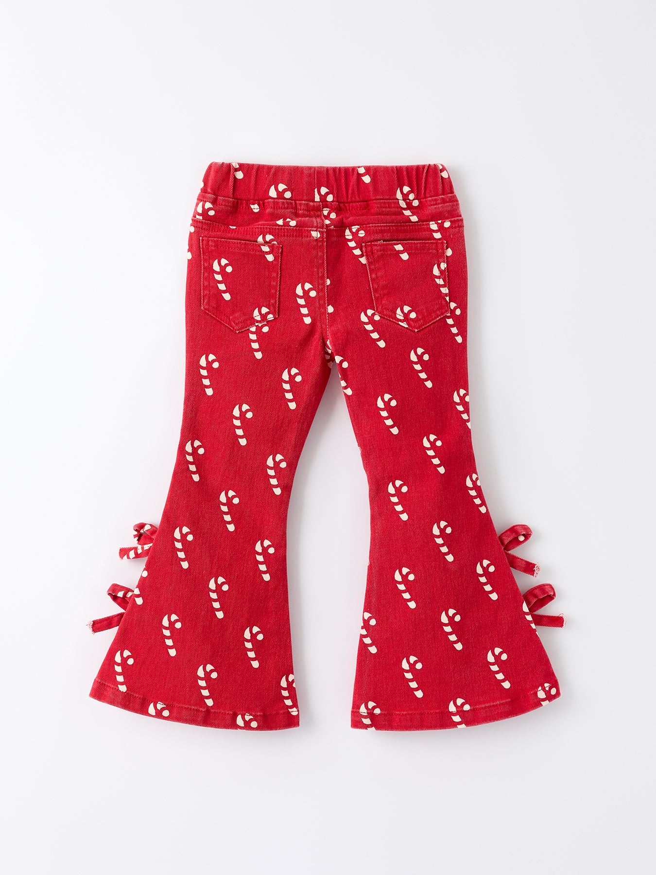 Girls Red Christmas Themed Denim Jeans