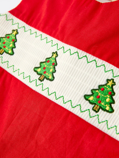 Christmas Baby Boys Romper: Adorable Green Christmas Tree Embroidery