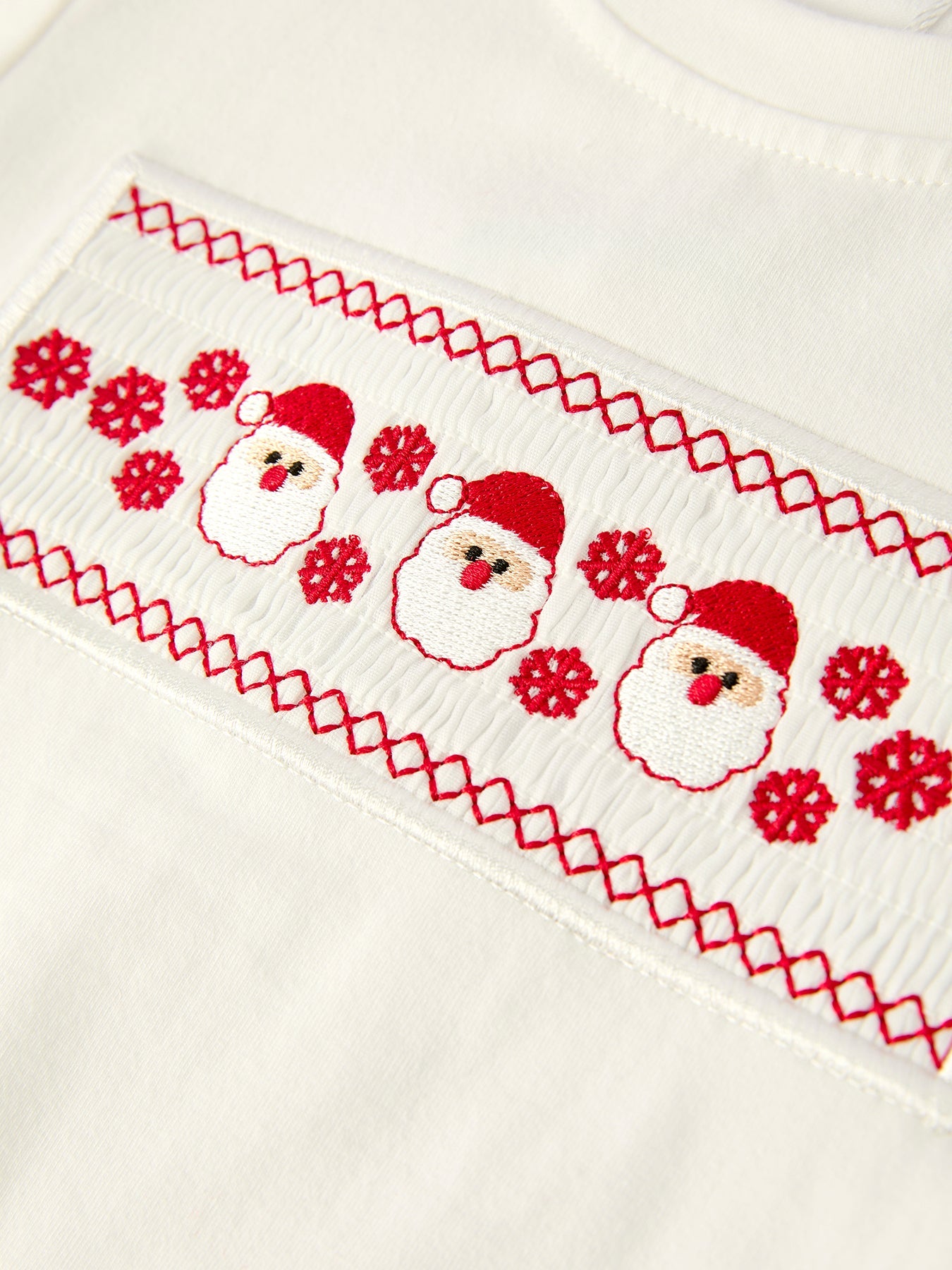Red Christmas Smocked Embroidery  Boys Set