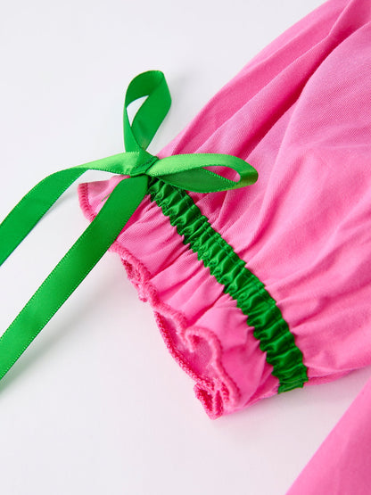 Christmas Pink Christmas Smocked Embroidery Tree Baby Girls Dress