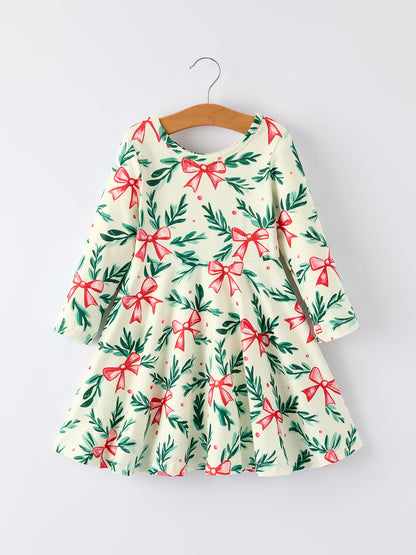 Holiday Christmas Dress with Holly