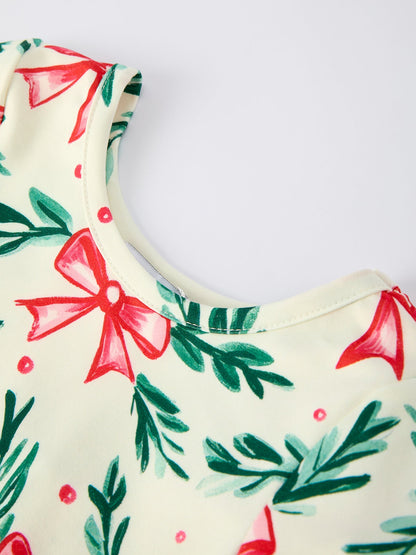 Holiday Christmas Dress with Holly