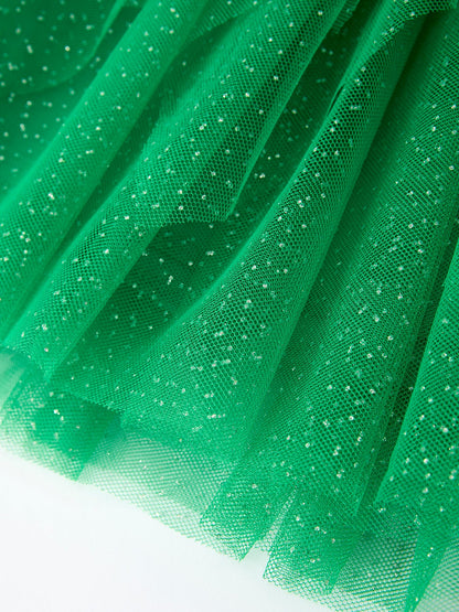 Christmas Santa Applique Floral Long Sleeve Ruffle with Bow Ties Girls Dress