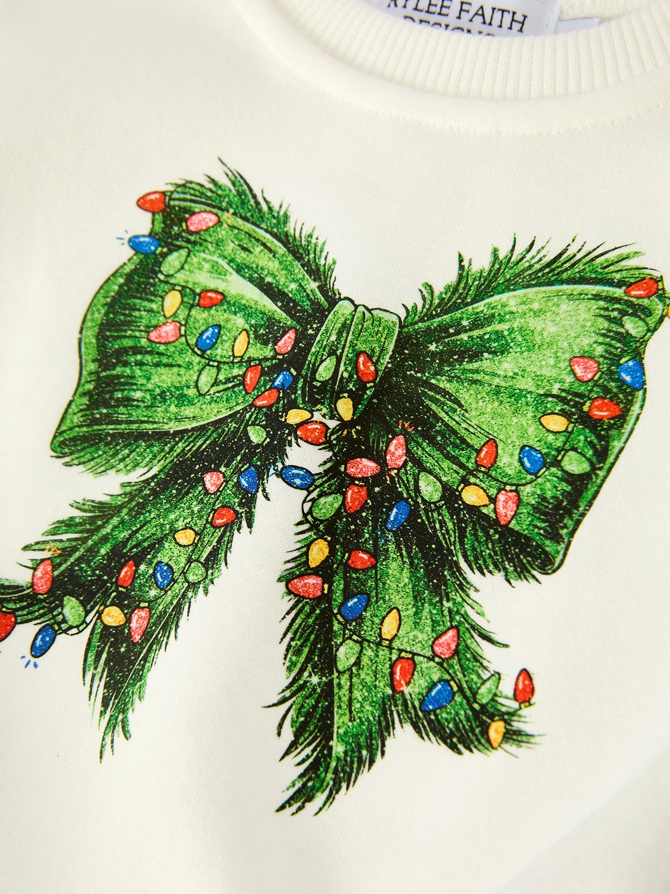 Mommy & Me Christmas Bow Print Baby Romper with Green Furry Bell Bottoms