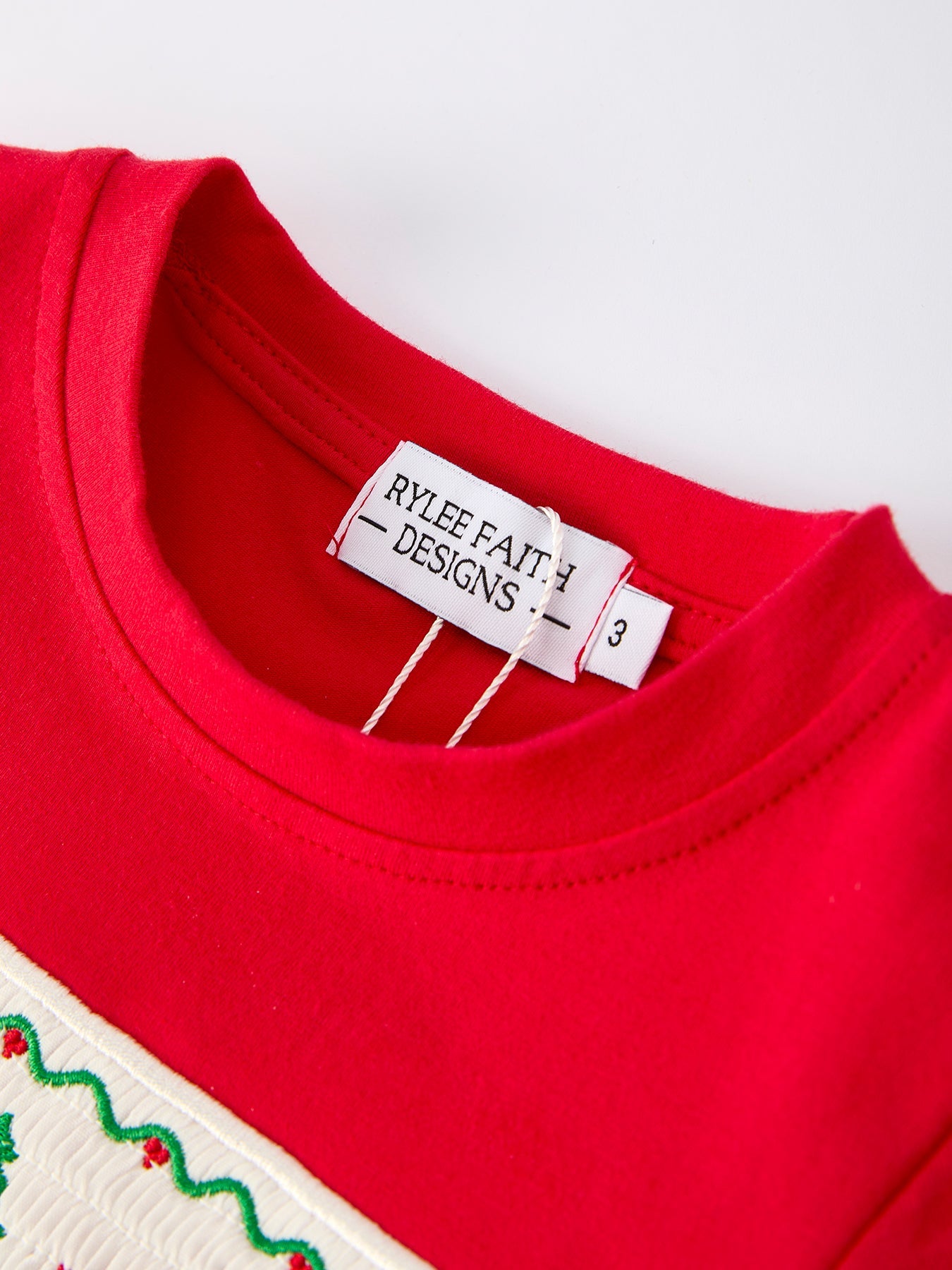 Christmas Tree Smocked Embroidery Green Stripe Boy Set