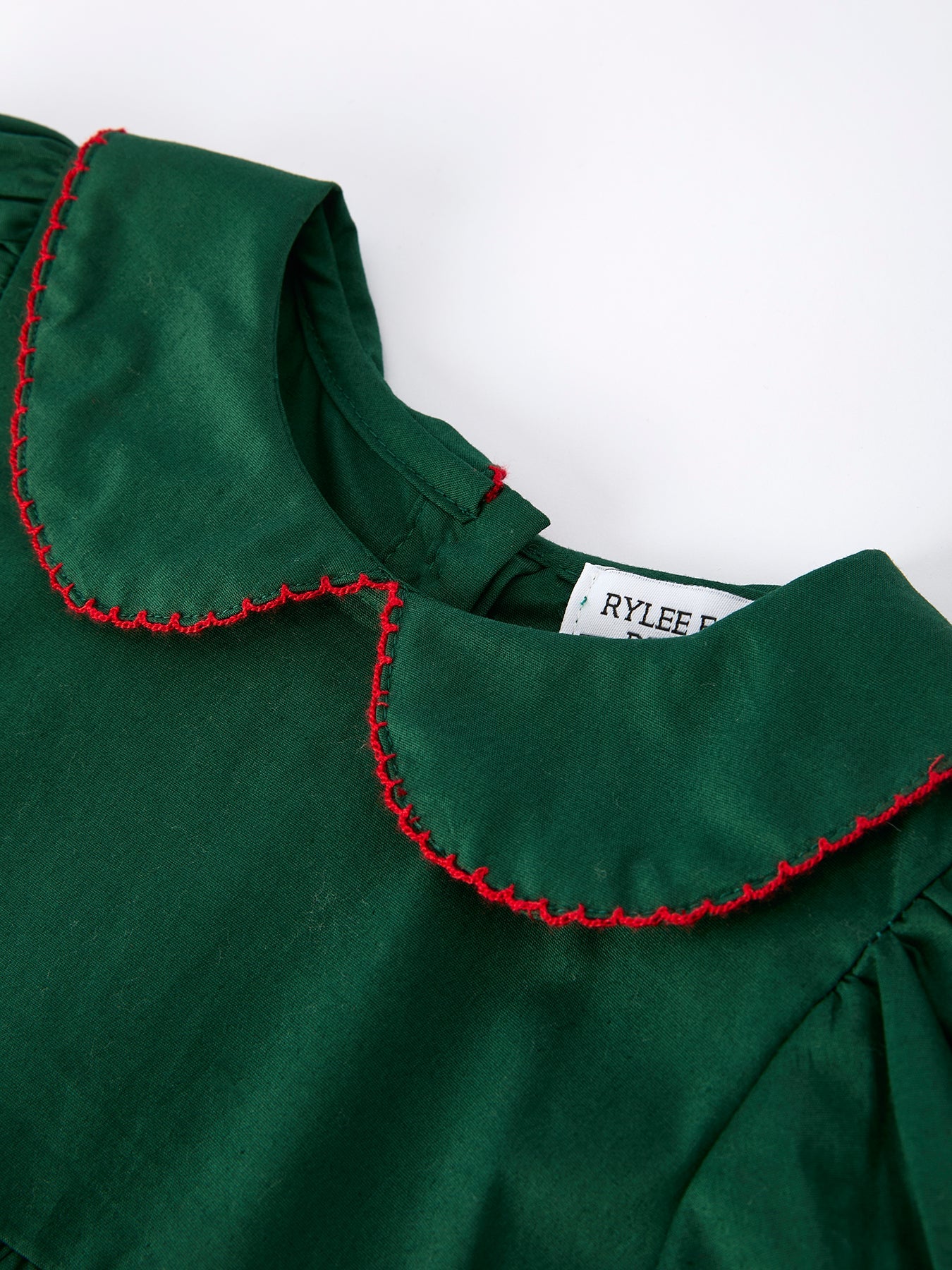 Girls Holiday Outfit – Santa Bow Green Christmas Dress
