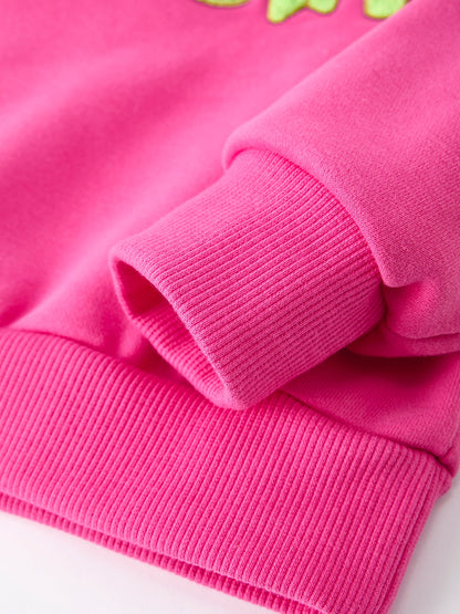 Christmas Party Outfit for Girls – Pink Letter Long Sleeve Top with Pants