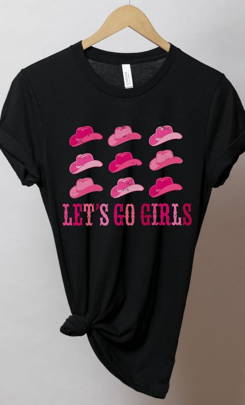 Lets Go Girls Cowgirl Hat Graphic Tee PLUS - Aaria Tees Aaria Tees