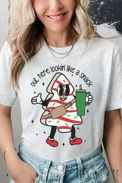 Christmas Cookie Graphic T-Shirt - "Lookin' Like a Snack" | Femstylo