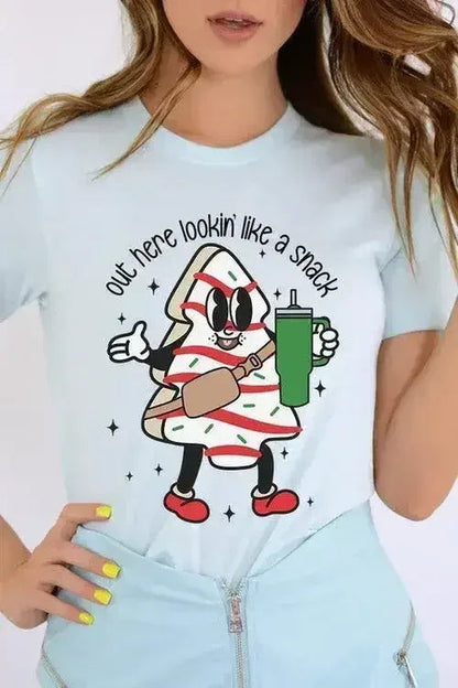 Christmas Cookie Graphic T-Shirt - "Lookin' Like a Snack" | Femstylo