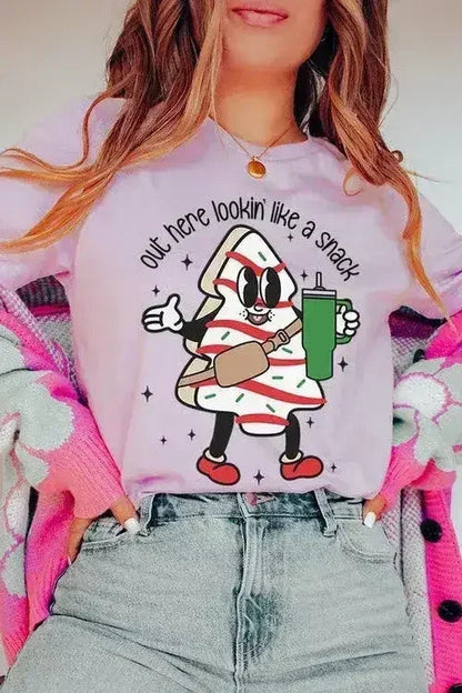 Christmas Cookie Graphic T-Shirt - "Lookin' Like a Snack" | Femstylo