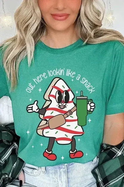 Christmas Cookie Graphic T-Shirt - "Lookin' Like a Snack" | Femstylo