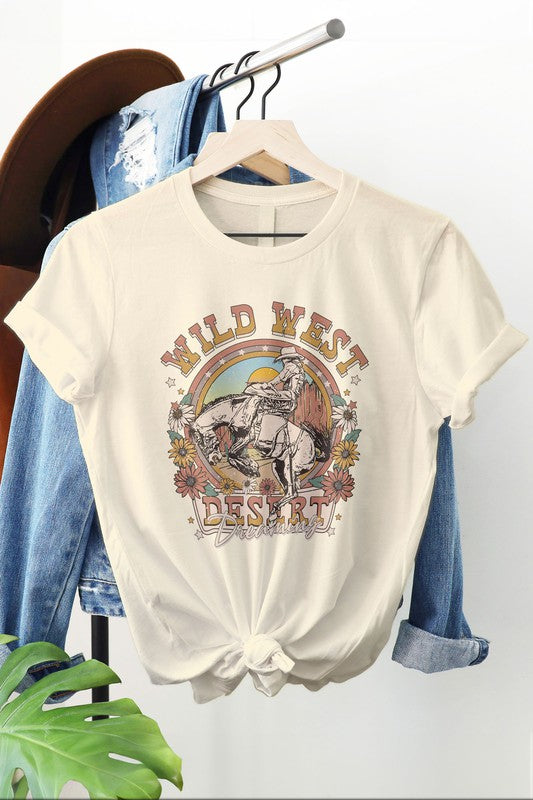 Wild West Cowboy Flowers Western Graphic Tee - Aaria Tees