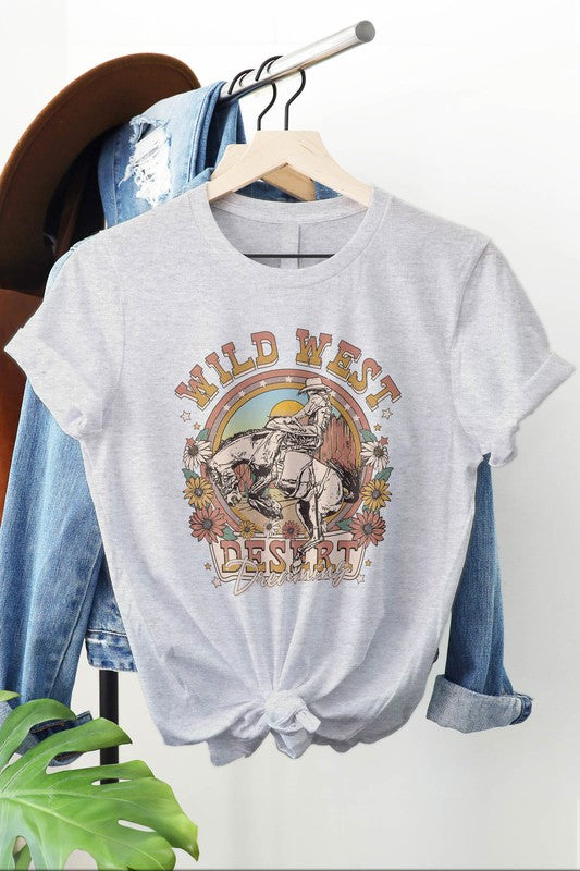 Wild West Cowboy Flowers Western Graphic Tee - Aaria Tees