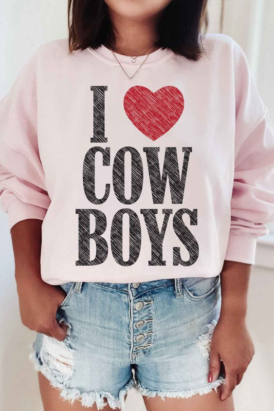 Plus I Love Cowboys Graphic Sweatshirt