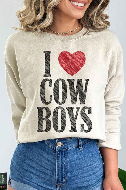 Plus I Love Cowboys Graphic Sweatshirt