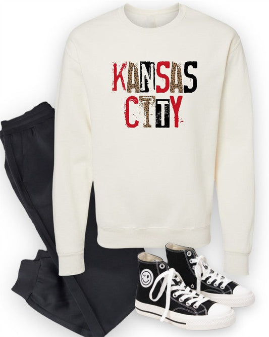PLUS Kansas City Leopard Graphic Crew Neck Sweatshirt