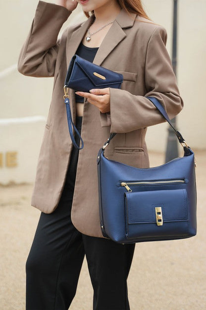 “Clara” Shoulder Bag with Wristlet Wallet