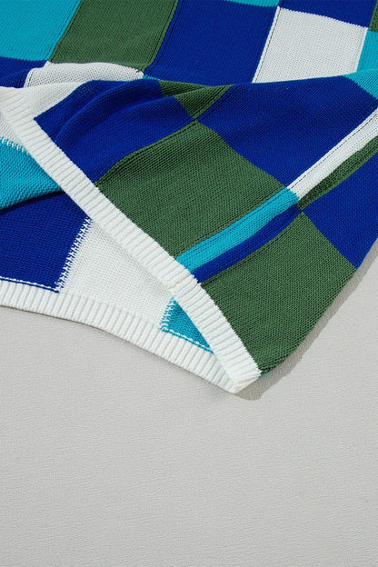 Color Block Cap Sleeve Sweater SHEWIN INC.