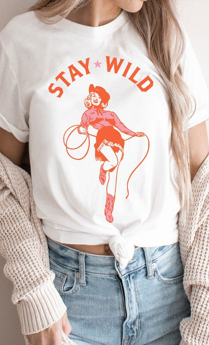 Vintage Stay Wild Cowgirl Graphic Tee PLUS - Aaria Tees