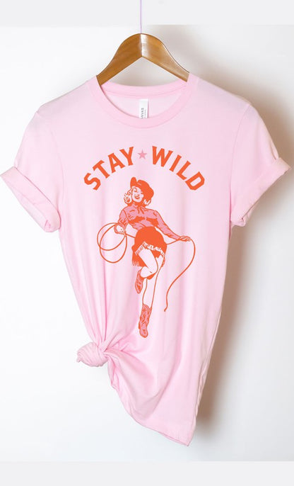 Vintage Stay Wild Cowgirl Graphic Tee PLUS - Aaria Tees
