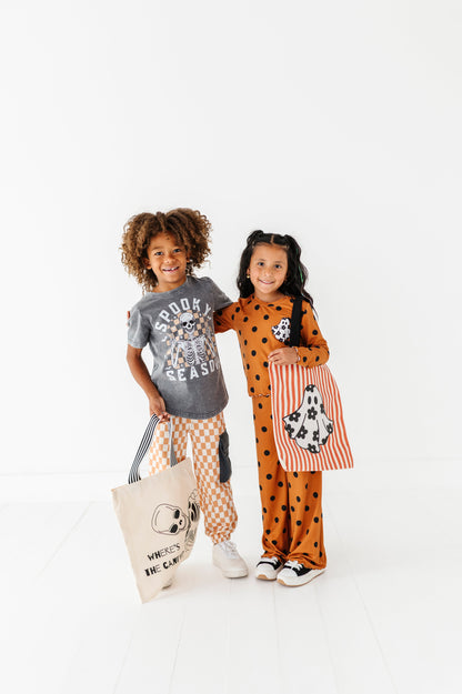 FLORAL GHOSTIE STRIPE | Trick-or-Treat Bag