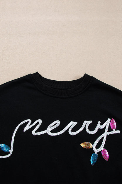 Christmas Merry Sequin Pullover and Shorts Set